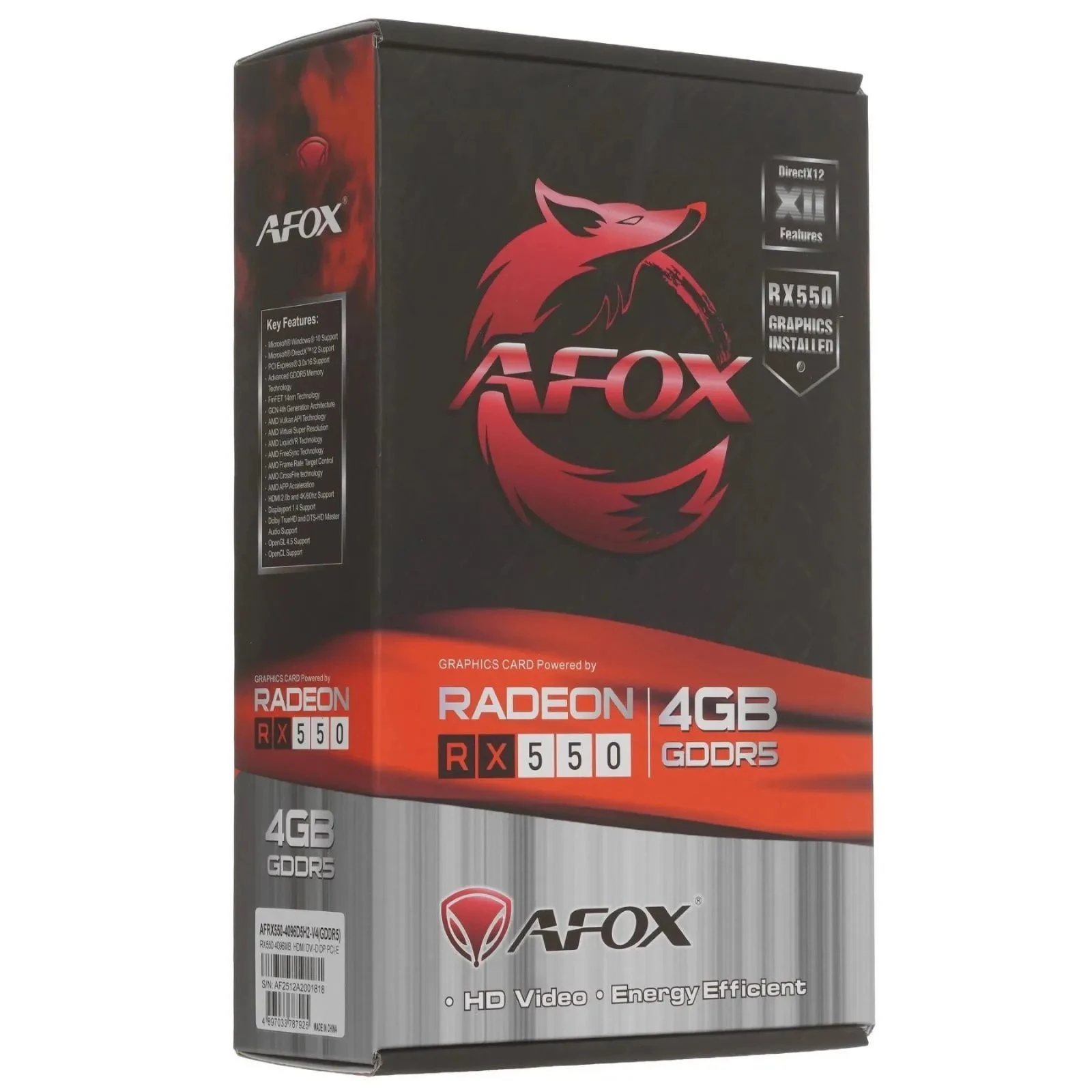 Afox Radeon RX 550 4Gb (AFRX550-4096D5H2-V4) (UA)