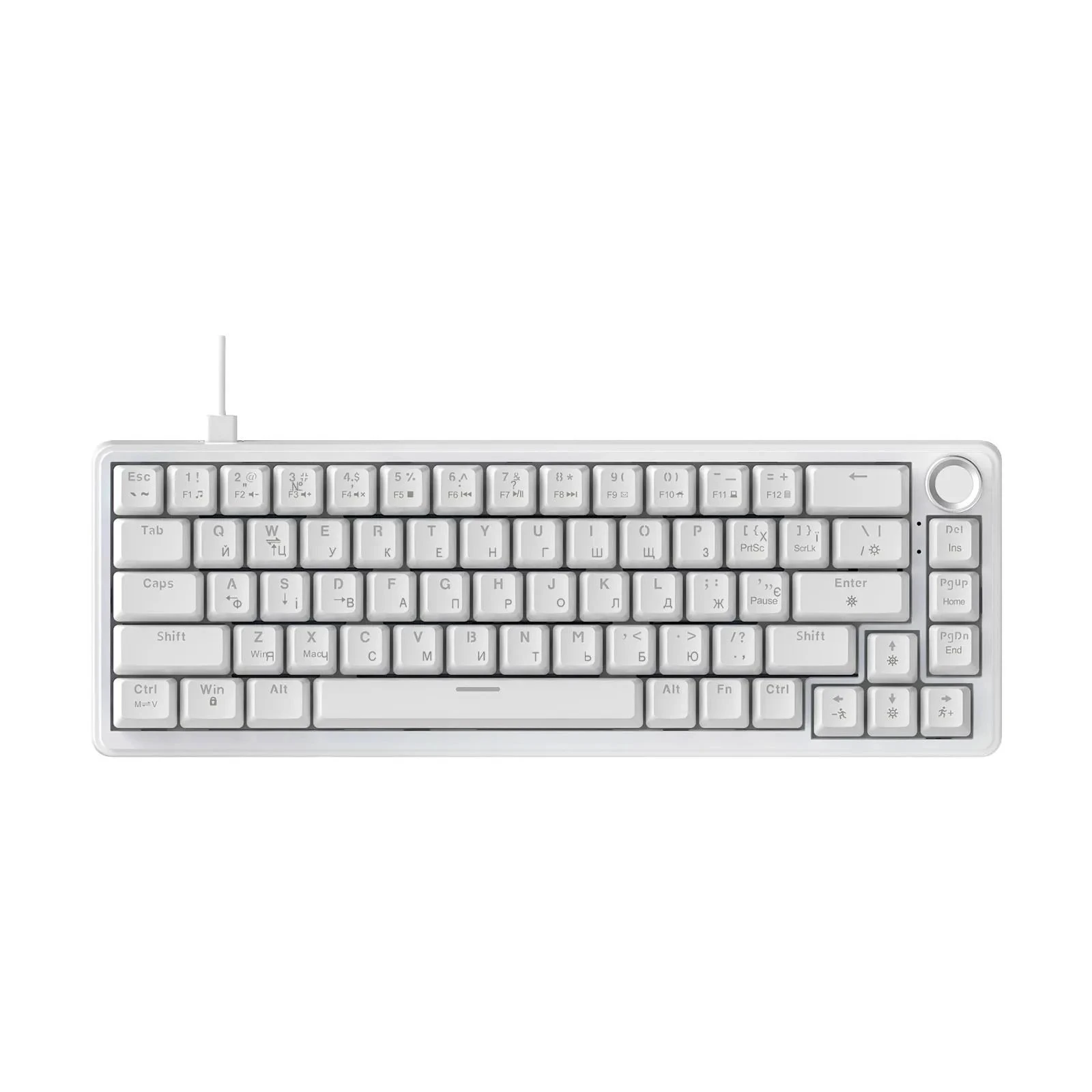 Ajazz AK690 Peach Mist Switch USB UA White (AK690-PM-W) (UA) Тип: ігрова, мультимедійна, з
