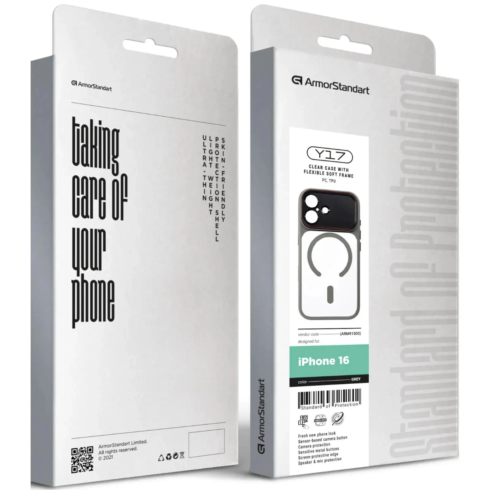 Чохол для мобільного телефону Armorstandart Y17 MagCase Apple iPhone 16 Grey (ARM91500) (UA)