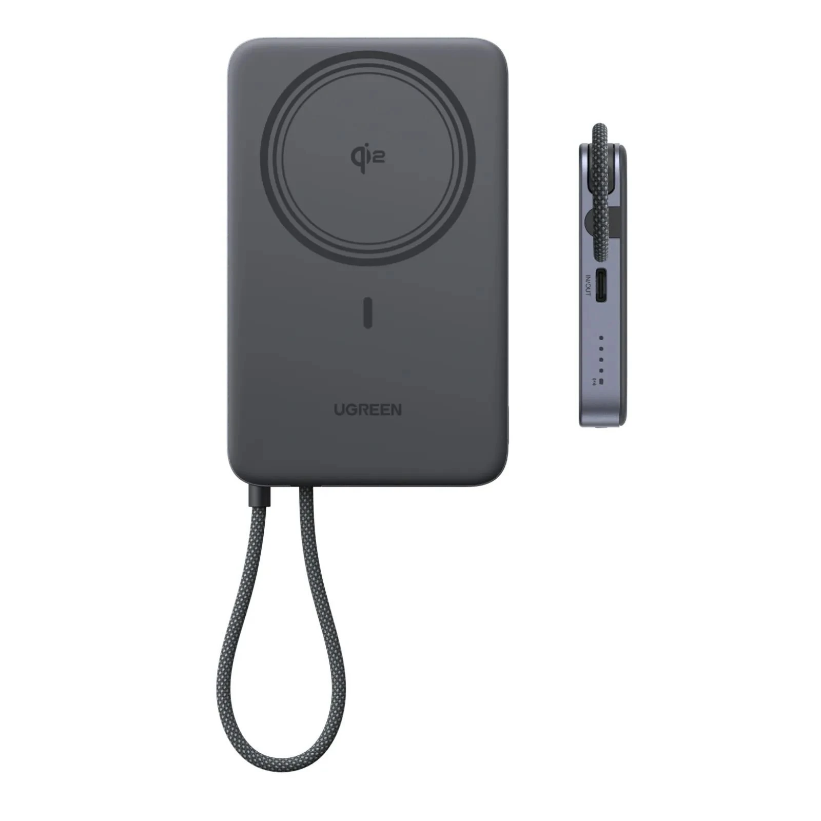 Ugreen 10000mAh 30W 1xUSB-C + 15W Magnetic Wireless + cable USB-C black (75982B) (UA)
