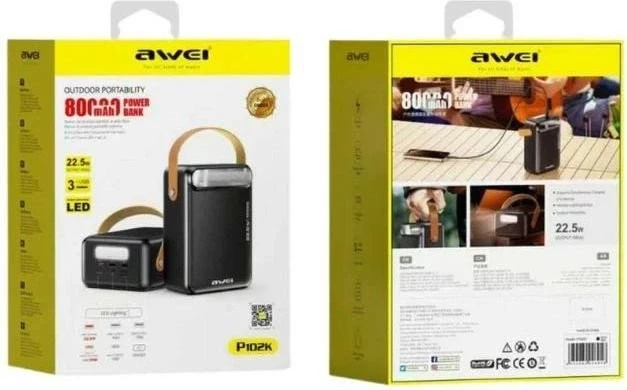 Awei P102K 80000mAh 22.5W Black (6954284026918) (UA)