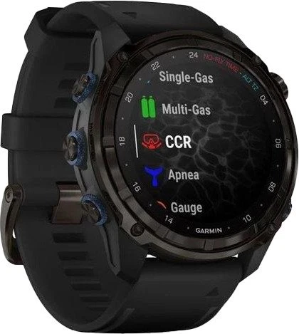 Смарт-годинник Garmin Descent Mk3i 51mm Carbon Gray DLC Titanium з чорним силіконовим ремінцем (010-02752-16) (UA)