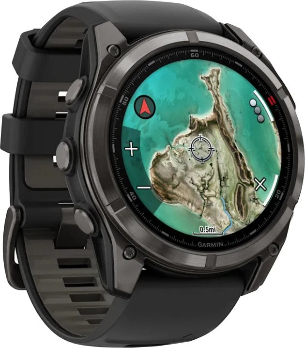 Смарт-годинники Garmin Fenix 8 Pro 51 mm MicroLED Carbon Gray Titanium з чорним/гальковим сірим (010-03380-05) (UA)