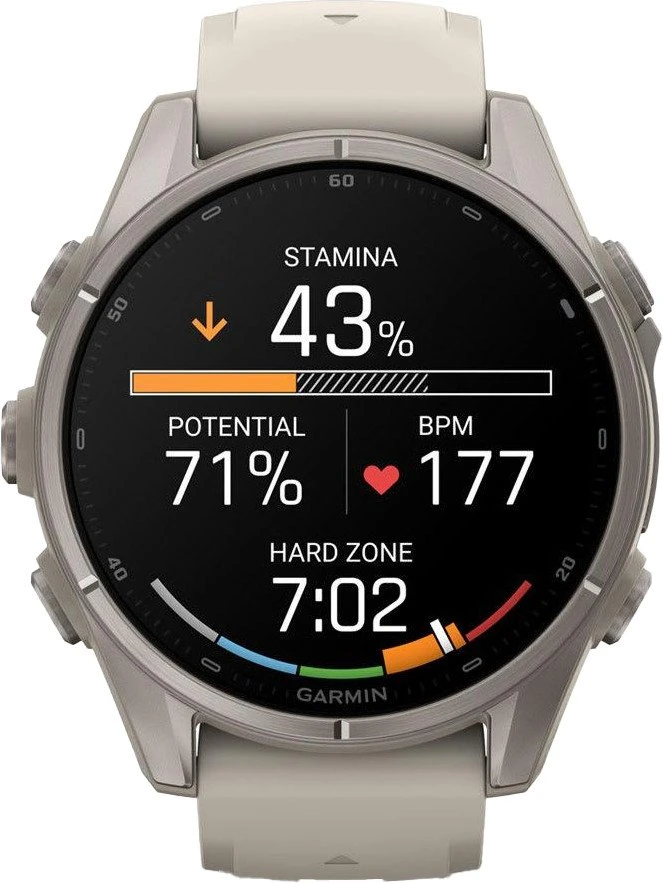 Смарт-годинники Garmin Fenix 9 43mm Titanium with Fog Gray Silicone Band (010-04761-00/01) Лінійка: Fenix 9; Тип: