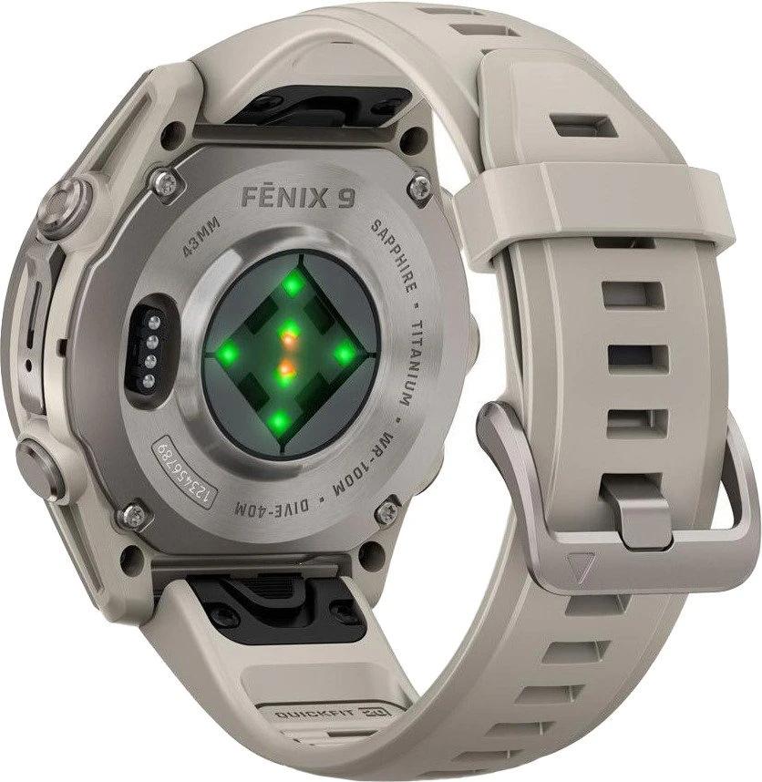 Смарт-годинники Garmin Fenix 9 43mm Titanium with Fog Gray Silicone Band (010-04761-00/01)