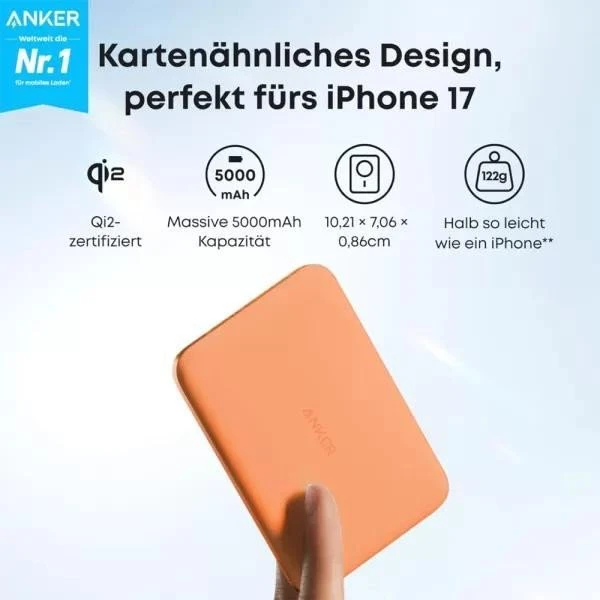 Anker Nano Qi2 5000mAh Orange (A1665081, A1665HO1) (UA)