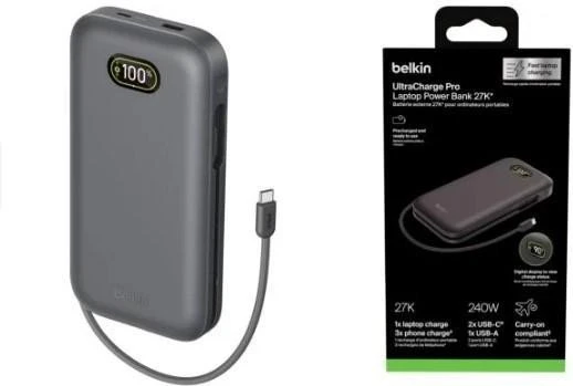 Belkin UltraCharge Pro 27000mAh 240W Grey (BPB040HQCH) (UA) Тип: Повербанки (Powerbank);