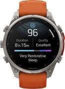 Смарт-часы Garmin Fenix 9 Pro inReach 47mm Titanium with Autumn Orange/Spark Orange Silicone Band (010-04336-00/01)