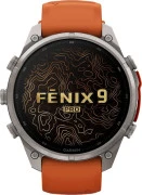Смарт-часы Garmin Fenix 9 Pro inReach 47mm Titanium with Autumn Orange/Spark Orange Silicone Band (010-04336-00/01)