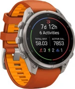Смарт-часы Garmin Fenix 9 Pro inReach 47mm Titanium with Autumn Orange/Spark Orange Silicone Band (010-04336-00/01)