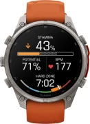 Смарт-часы Garmin Fenix 9 Pro inReach 47mm Titanium with Autumn Orange/Spark Orange Silicone Band (010-04336-00/01)