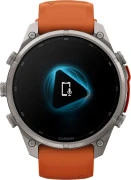 Смарт-часы Garmin Fenix 9 Pro inReach 47mm Titanium with Autumn Orange/Spark Orange Silicone Band (010-04336-00/01)