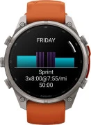 Смарт-часы Garmin Fenix 9 Pro inReach 47mm Titanium with Autumn Orange/Spark Orange Silicone Band (010-04336-00/01)