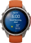 Смарт-часы Garmin Fenix 9 Pro inReach 47mm Titanium with Autumn Orange/Spark Orange Silicone Band (010-04336-00/01)