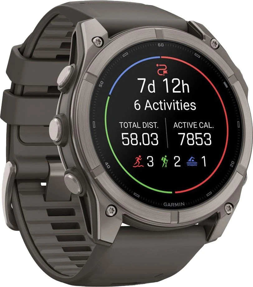 Смарт-годинники Garmin Fenix 9 51mm Titanium з ремінцем з силікону Pebble Gray (010-04763-00/01) Лінійка: Fenix 9; Тип: