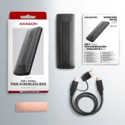 Внешній карман AXAGON USB-C 10Gbps metal box для M.2 NVMe & SATA SSD THIN SCREWLESS (EEM2-GTS2) (UA)