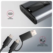 Карман внешний AXAGON USB-C 10Gbps metal box with info display for M.2 NVMe & SATA SSD (EEM2-SD2) (UA)