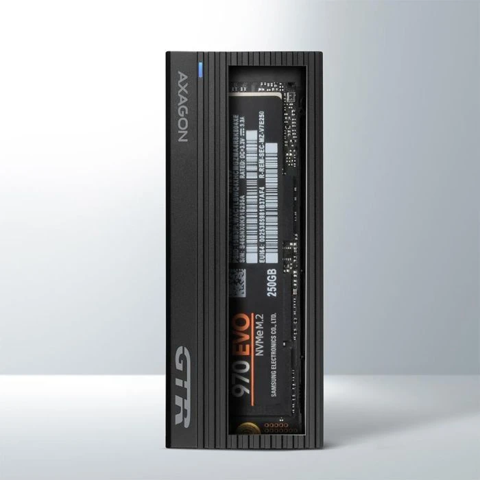 Зовнішній карман AXAGON USB-C 3.2 Gen 2 metal box для M.2 NVMe SSD THIN RIB (EEM2-GTR) (UA)