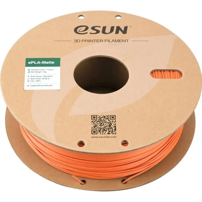 Пластик для 3D-принтера eSUN ePLA-Matte 1кг, 1.75мм, orange (EPLA-MATTE-P175T1) (UA)