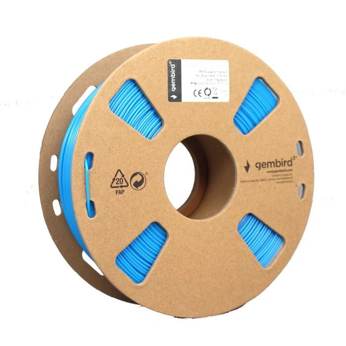 Пластик для 3D-принтера Gembird PETG, 1.75 мм, синій, 1 кг (3DP-PETG1.75-01-B) (UA)