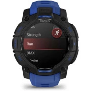 Смарт-часы Garmin Instinct 3, 45mm, AMOLED, Black with Bolt Blue Band, GPS (010-02936-03) (UA)