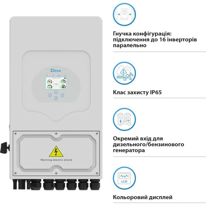 Солнечный инвертор Deye SUN-8K-SG05LP1-EU WiFi (SUN-8K-SG05LP1-EU-AM2-P) (UA)