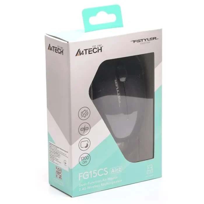 A4Tech FG15CS Air2 Wireless Black (4711421000932) (UA) Тип: Безшумні; Призначення: для