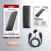 Карман внешний AXAGON USB-C 10Gbps metal box for M.2 NVMe & SATA SSD THIN SCREWLESS (EEM2-GTS2) (UA)