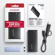 Карман внешний AXAGON USB-C 3.2 Gen 2 metal box for M.2 NVMe & SATA SSD RAW (EEM2-SB2) (UA)