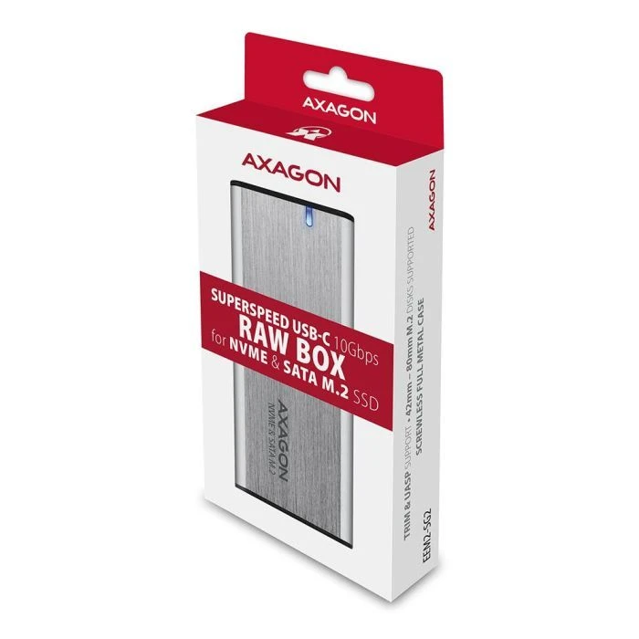 Карман внешний AXAGON USB-C 3.2 Gen 2 metal box for M.2 NVMe & SATA SSD SuperSpeed (EEM2-SG2) (UA)