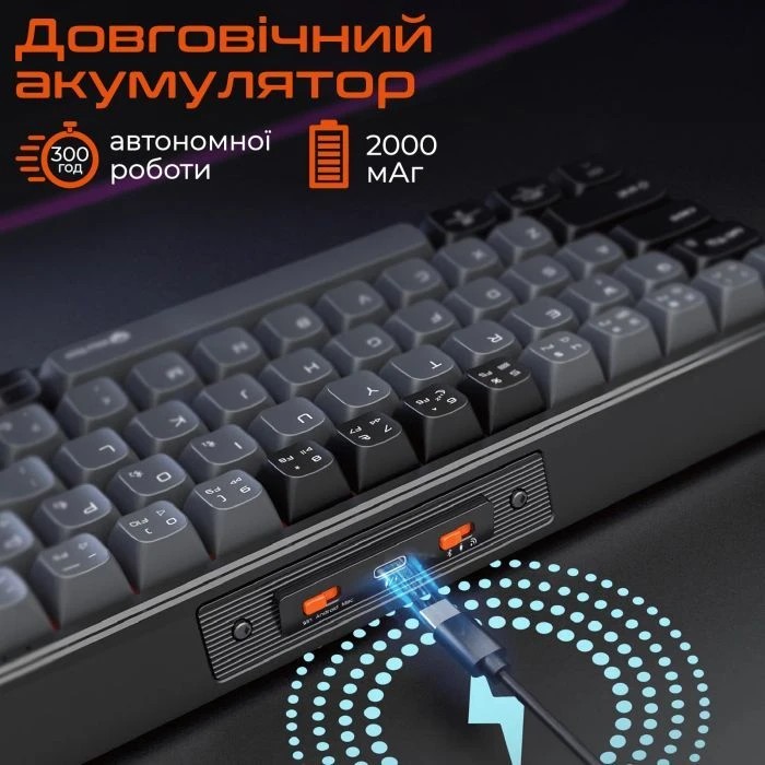 Meetion MK12 Bluetooth/USB Type-C Black (MT-MK12-A-RUA) (UA) Конструкция: механическая;