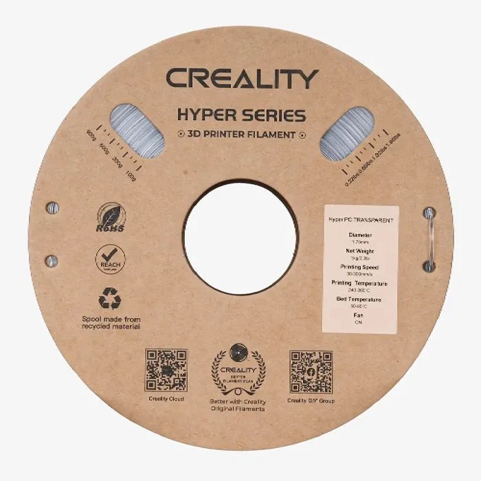 Пластик для 3D-принтера Creality Hyper PC 1кг, 1.75мм, прозорий (3301070013) (UA)