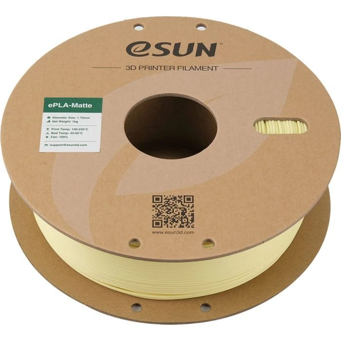 Пластик для 3D-принтера eSUN ePLA-Matte, 1,75мм, 1кг, almond yellow (ePLA-Matte-P175AY1) (UA)