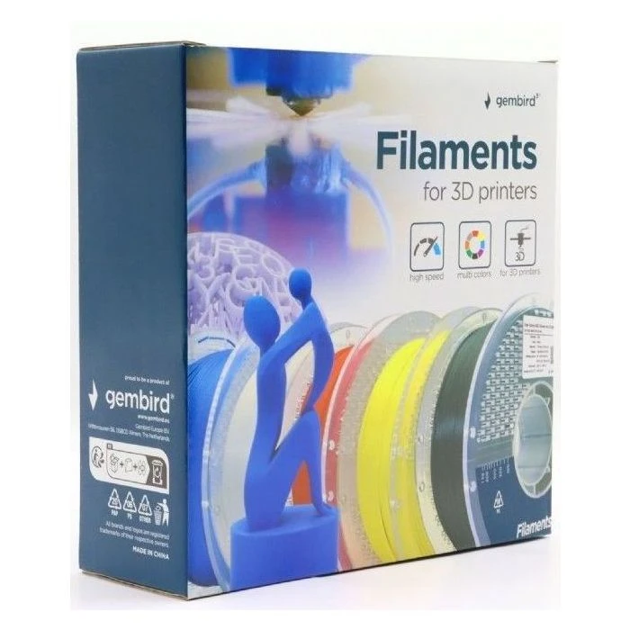 Пластик для 3D-принтера Gembird ABS High Speed, 1.75 мм, 1kg, червоний (3DP-ABS1.75HY-01-R) (UA)