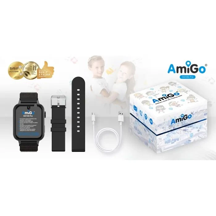Смарт-годинники Amigo GO10S Pro WIFI (1182491) (UA) Тип: дитячі; Форма годинників: