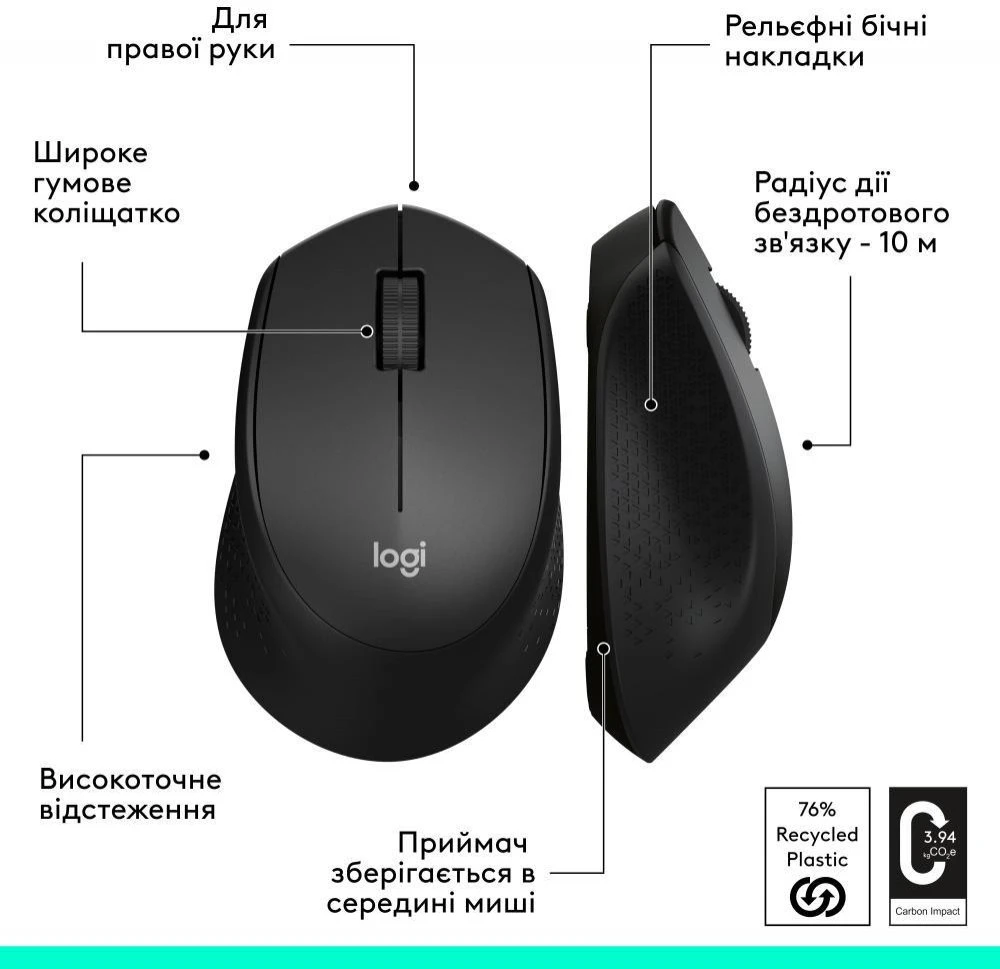 Logitech M280 Wireless Mouse Black (910-004291, 910-004287)