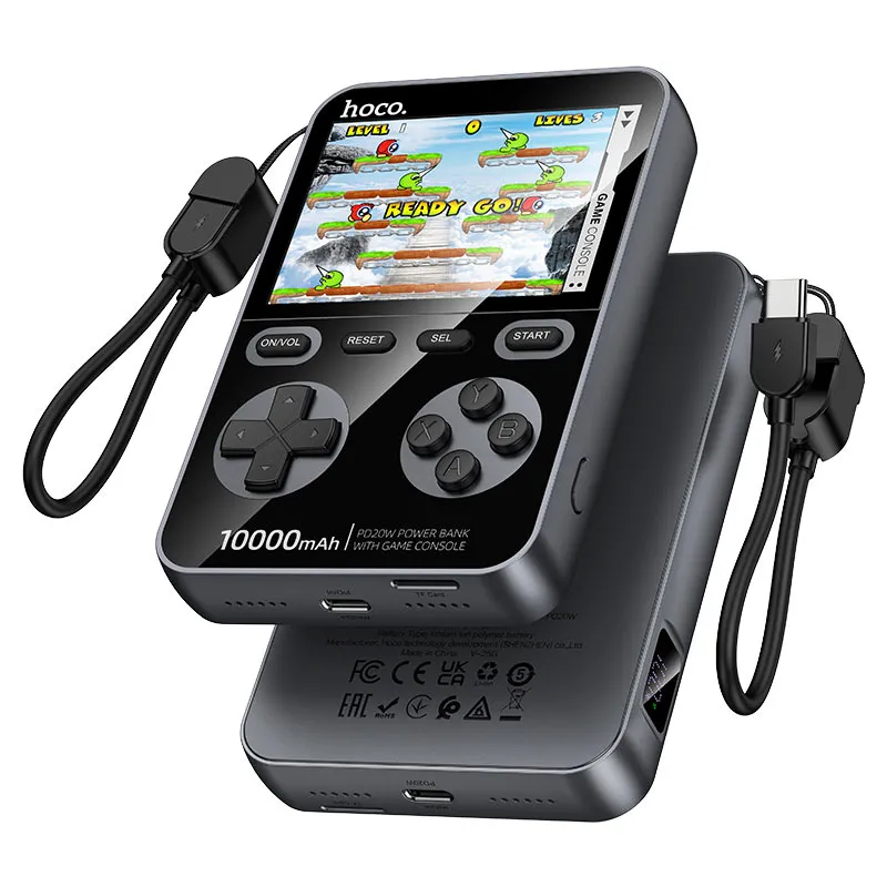 HOCO Q47 (10000mAh) Shine PD20W power bank with game console (Metal gray)