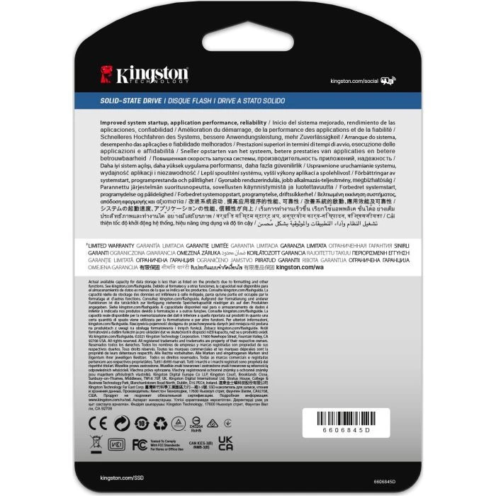 2.5 1.92TB Kingston (SEDC600ME/1920G) (UA) Тип накопичувача: внутрішній;