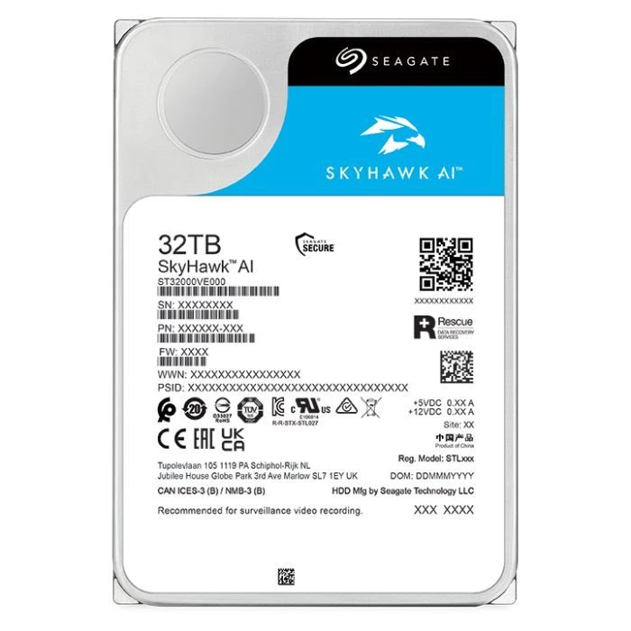 3.5 32TB Seagate (ST32000VE000) (UA) Объем: 32 TB; Скорость вращения