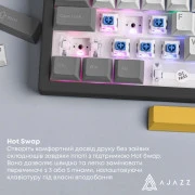а Ajazz AK870 V2 Flying Fish Switch USB UA Black/Grey/Yellow (AK870-V2-FF-BGY) (UA)