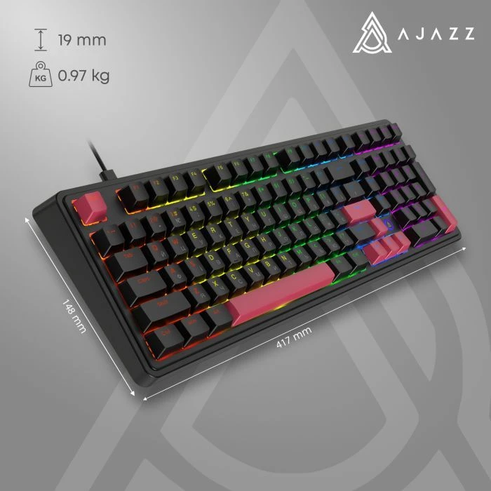 а Ajazz AK980 Red Switch USB UA Black (AK980-R-BR) (UA) Інтерфейс підключення: USB;