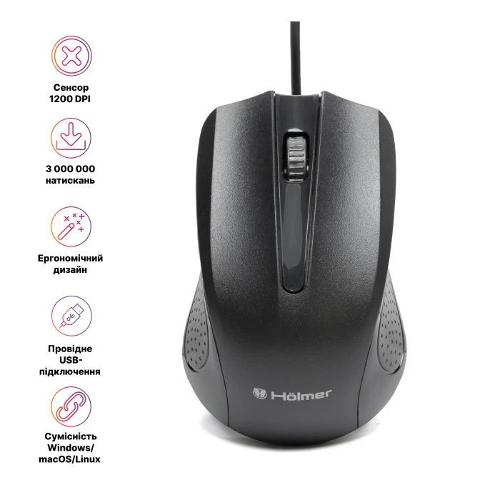 а Holmer M-02OF USB White (M-02OF) (UA) Тип: Класичні; Підключення: