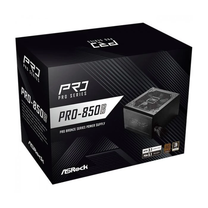 ASRock 850W (PRO-850B) (UA) Стандарт БП: ATX; Потужність: 850 Вт;