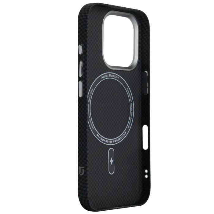 Чохол для мобільного телефону Armorstandart LikeCarbon2 MagCase Apple iPhone 16 Pro Kevlar Black (ARM88381) (UA)