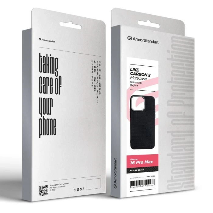 Чехол для мобильного телефона Armorstandart LikeCarbon2 MagCase Apple iPhone 16 Pro Max Kevlar Black (ARM88382) (UA)
