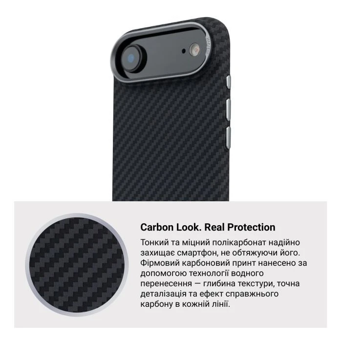 Чехол для мобильного телефона Armorstandart LikeCarbon2 MagCase Apple iPhone 17 Air Carbon Black (ARM86260) (UA)