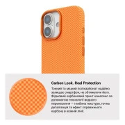 Чохол для мобільного телефону Armorstandart LikeCarbon2 MagCase Apple iPhone 17 Kevlar Orange (ARM88614) (UA)