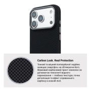 Чохол для мобільного телефону Armorstandart LikeCarbon2 MagCase Apple iPhone 17 Pro Kevlar Black (ARM88378) (UA)