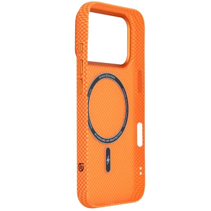 Чохол для мобільного телефону Armorstandart LikeCarbon2 MagCase Apple iPhone 17 Pro Kevlar Orange (ARM88556) (UA)
