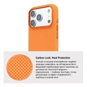 Чохол для мобільного телефону Armorstandart LikeCarbon2 MagCase Apple iPhone 17 Pro Kevlar Orange (ARM88556) (UA)